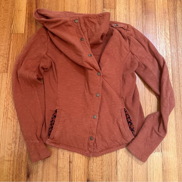 Anthropologie SATURDAY SUNDAY Tavi Moto Jacket Size Small  in Rust (#5) - Picture 3 of 10